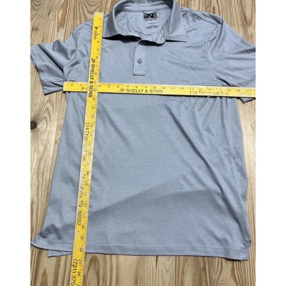 American Eagle Jersey Polo Shirt Mens M Gray Short Sleeve Soft Preppy Casual - Picture 6 of 7